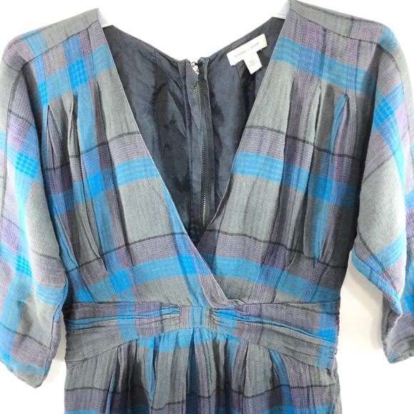 EUC Women's Silence + Noise Plaid Dress Size 0 - Picture 3 of 8